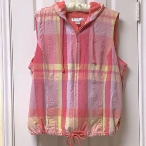 VINTAGE VEST HOODIE DRAWSTRING PASTEL XL
